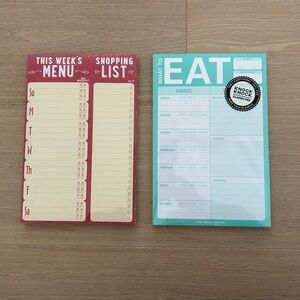 Weekly Menu / Meal Planner and Grocery List Notepads
